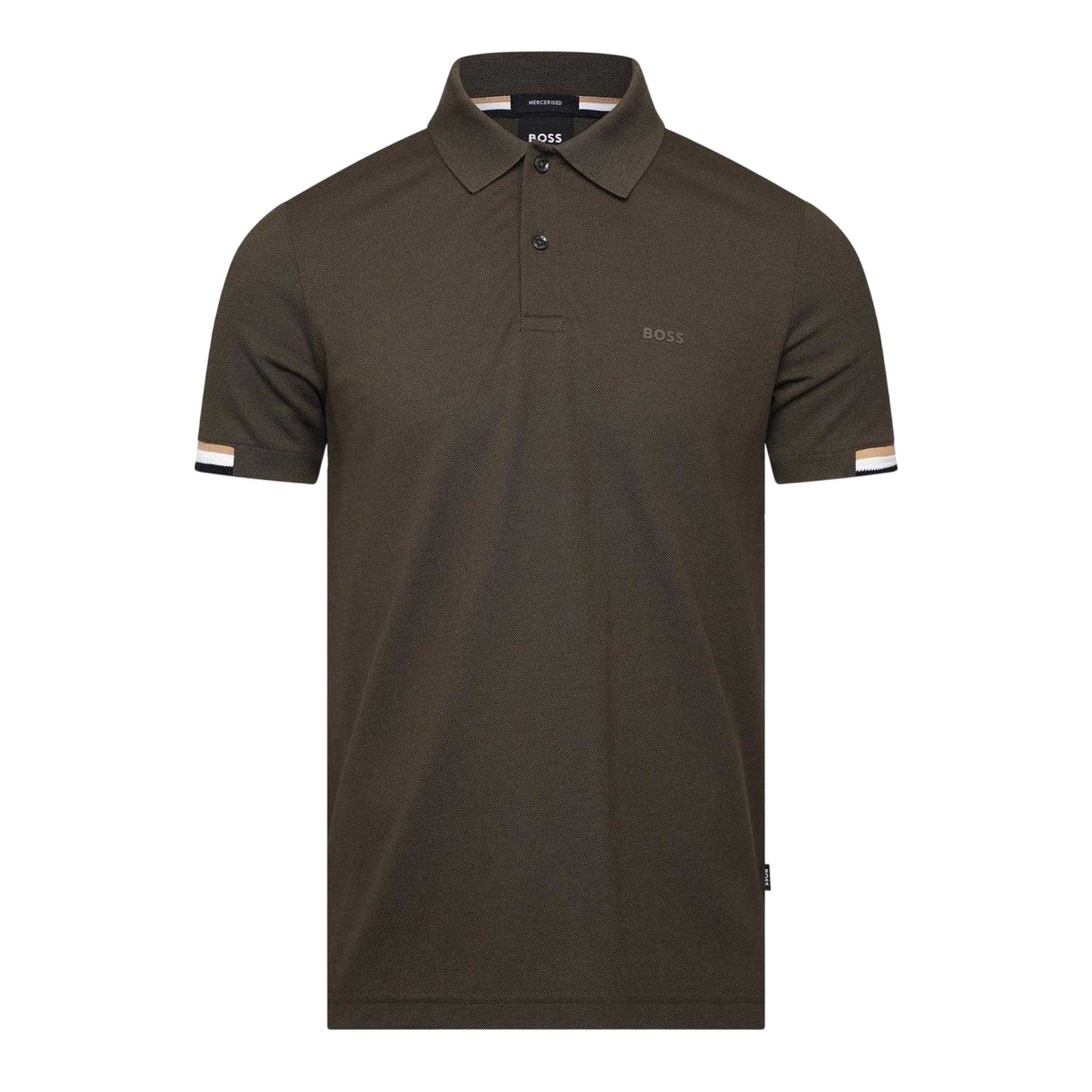 Green - Front - Boss Mens Parlay 147 Rubberised Logo Polo Shirt