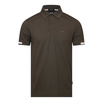 Green - Front - Boss Mens Parlay 147 Rubberised Logo Polo Shirt