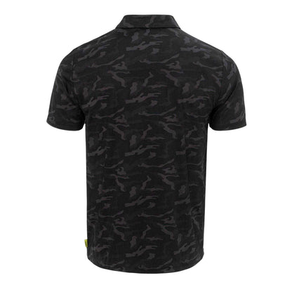 Black-Grey - Back - Slazenger Mens All-Over Print Lightweight Polo Shirt