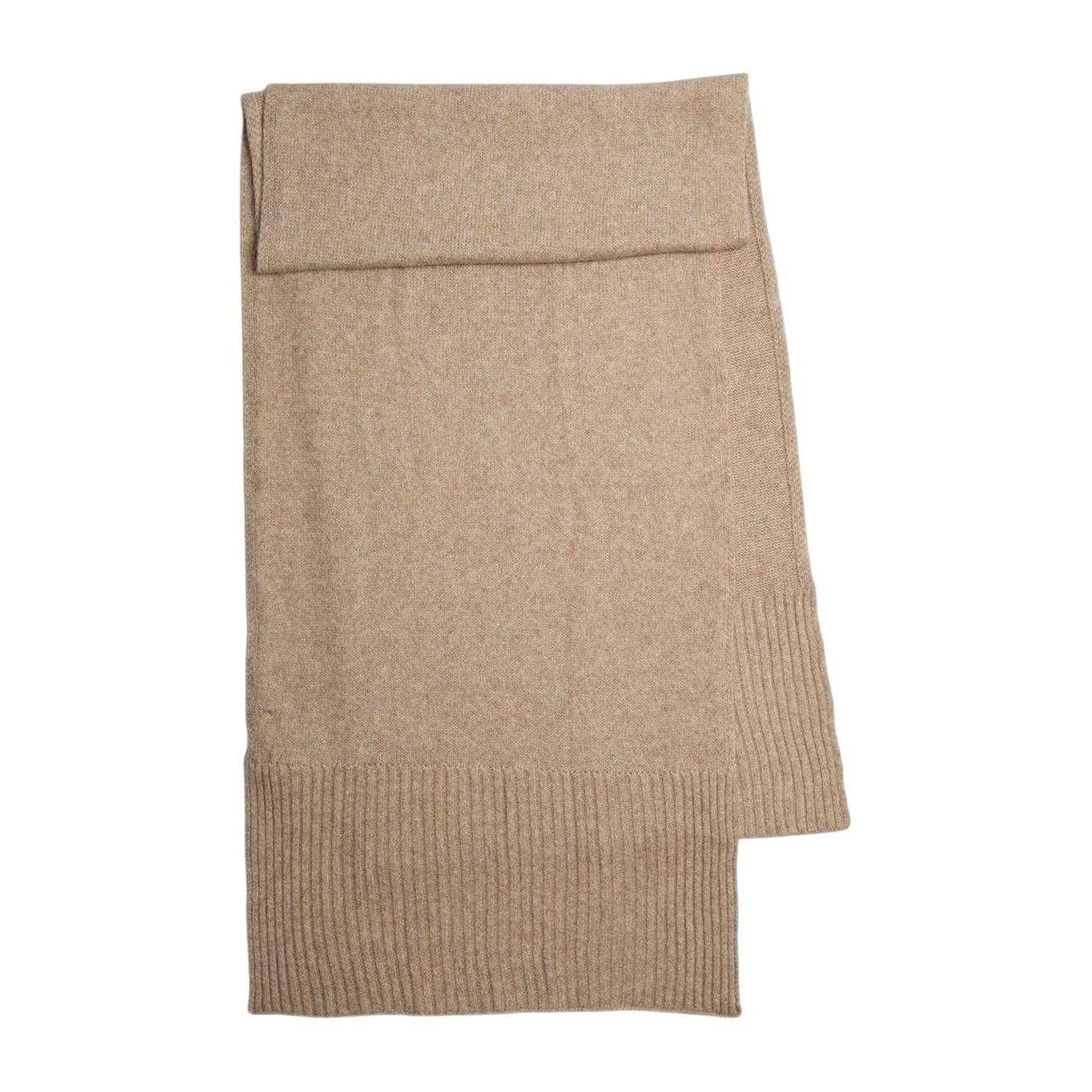 Mink - Back - Pieces Rib Knit Midweight Scarf