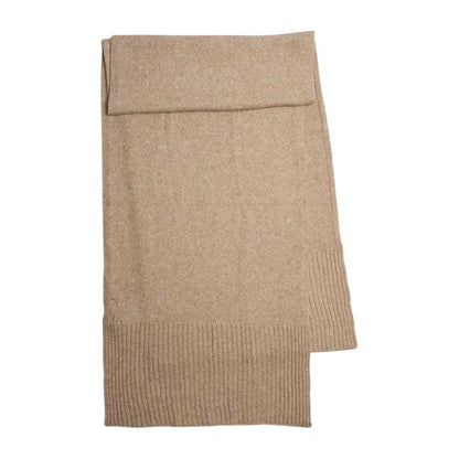 Mink - Back - Pieces Rib Knit Midweight Scarf
