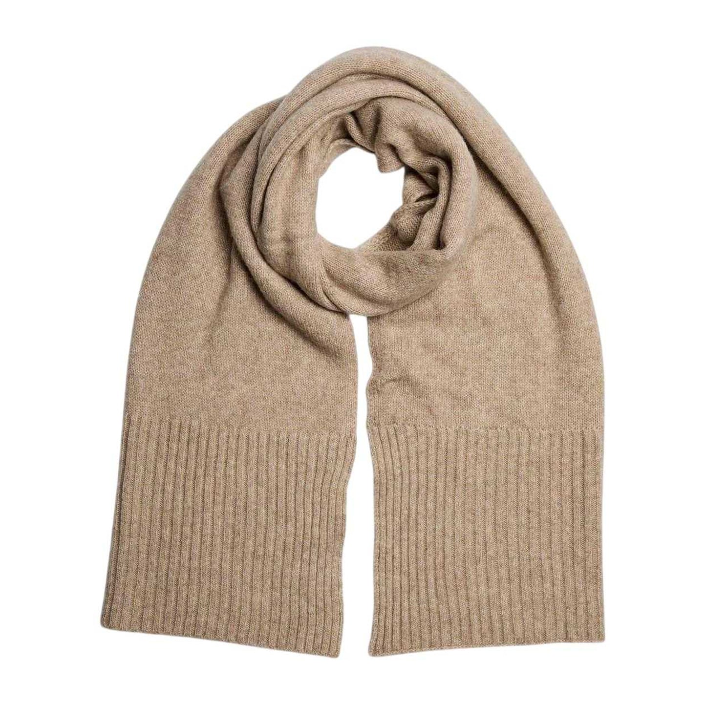 Mink - Front - Pieces Rib Knit Midweight Scarf