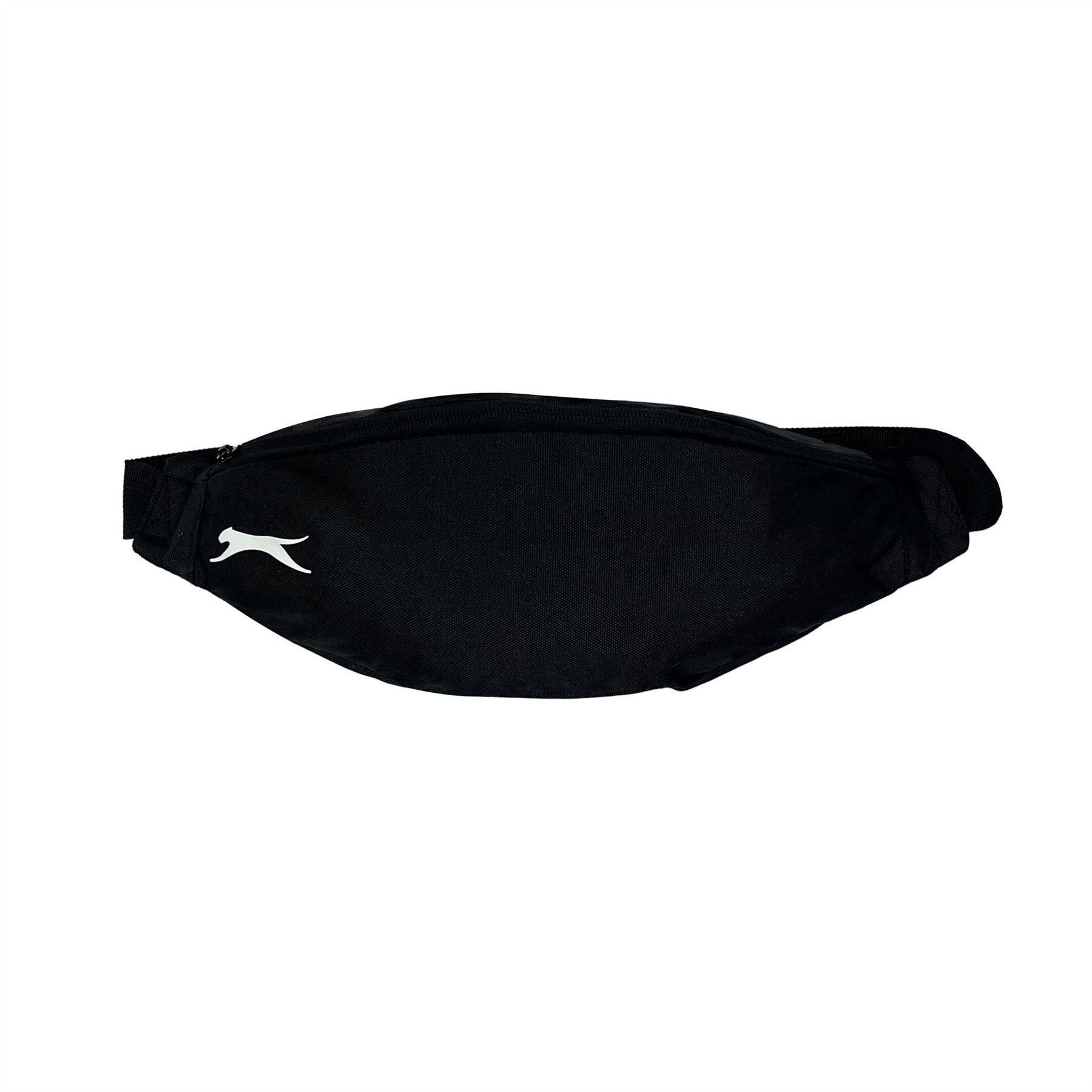 Black - Front - Slazenger Logo Sport Bum Bag
