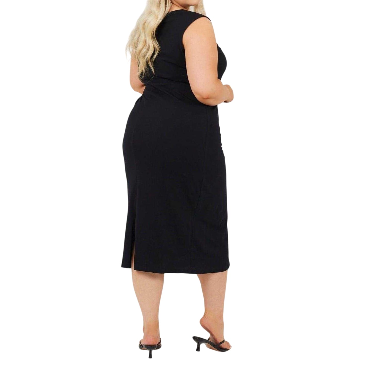 Black - Back - Brave Soul Womens-Ladies Sleeveless Midi Dress