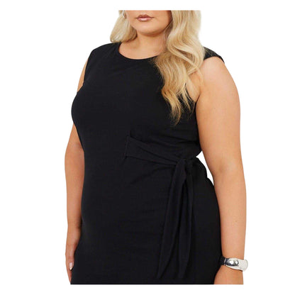 Black - Side - Brave Soul Womens-Ladies Sleeveless Midi Dress