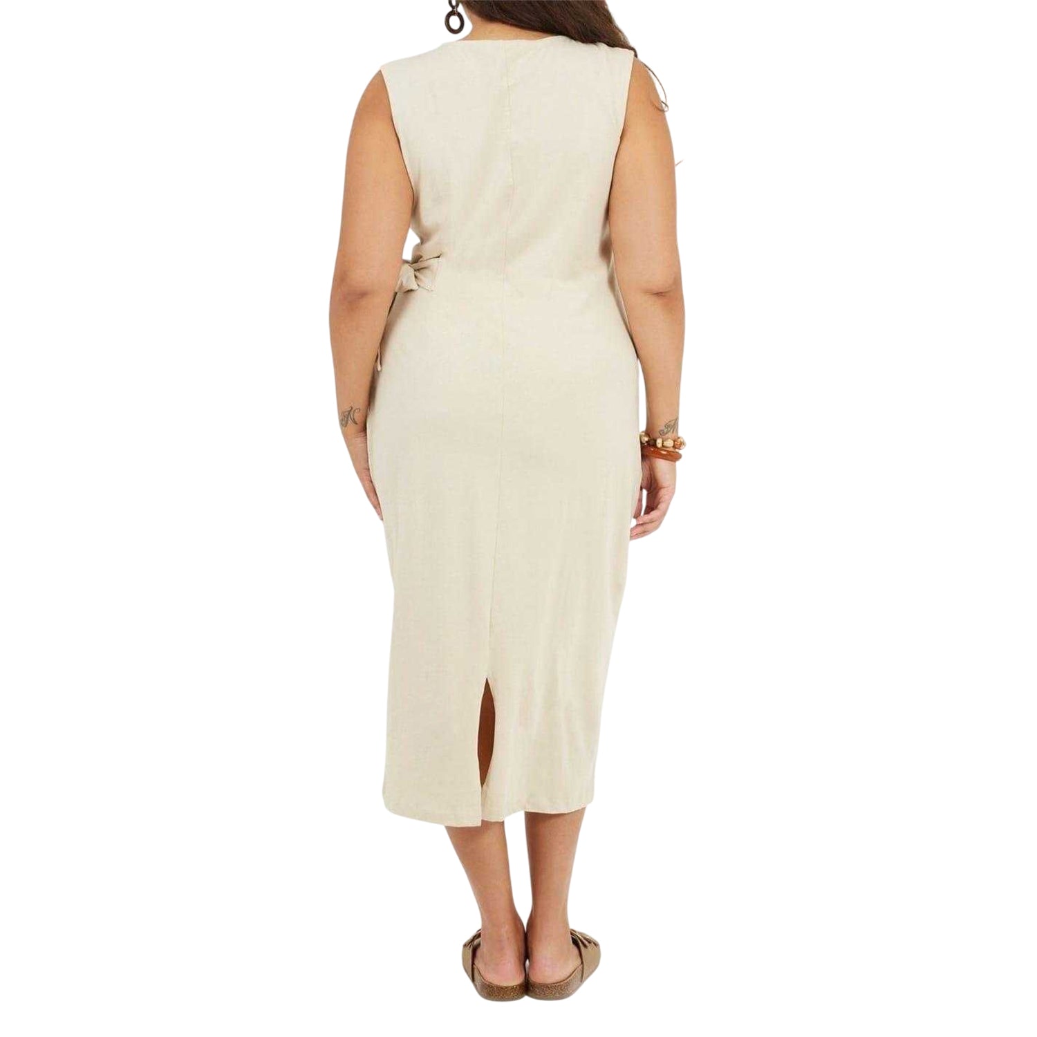 Stone - Back - Brave Soul Womens-Ladies Sleeveless Midi Dress