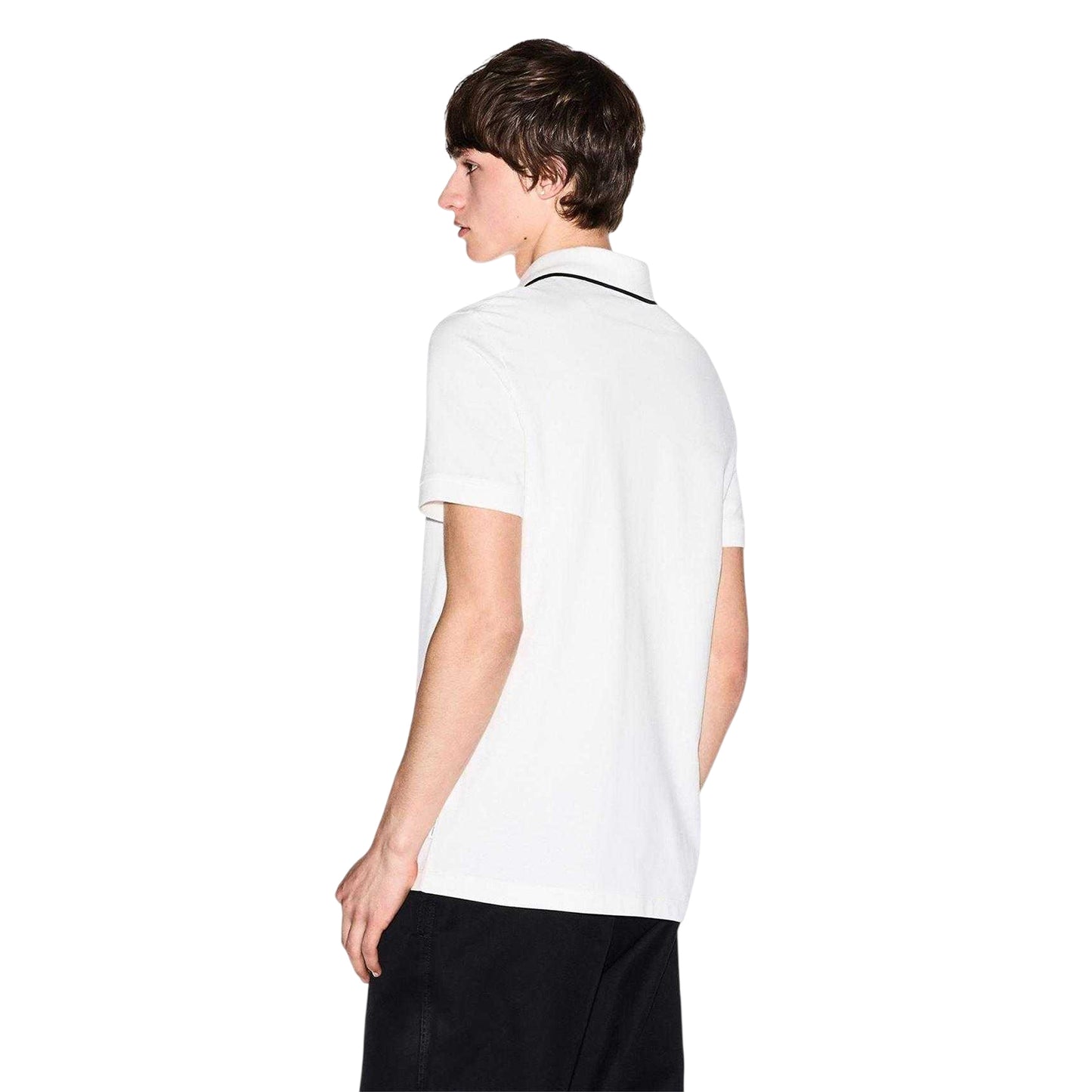 Off White - Back - Armani Exchange Mens Logo Polo Shirt