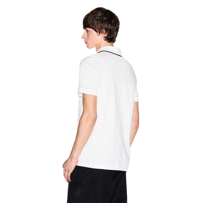 Off White - Back - Armani Exchange Mens Logo Polo Shirt