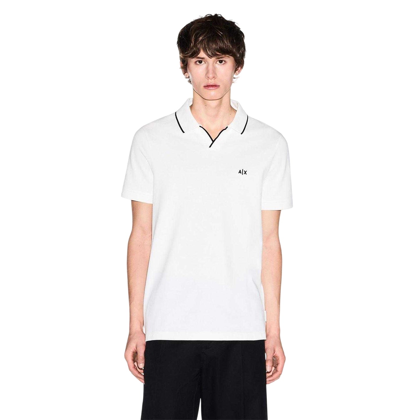 Off White - Side - Armani Exchange Mens Logo Polo Shirt