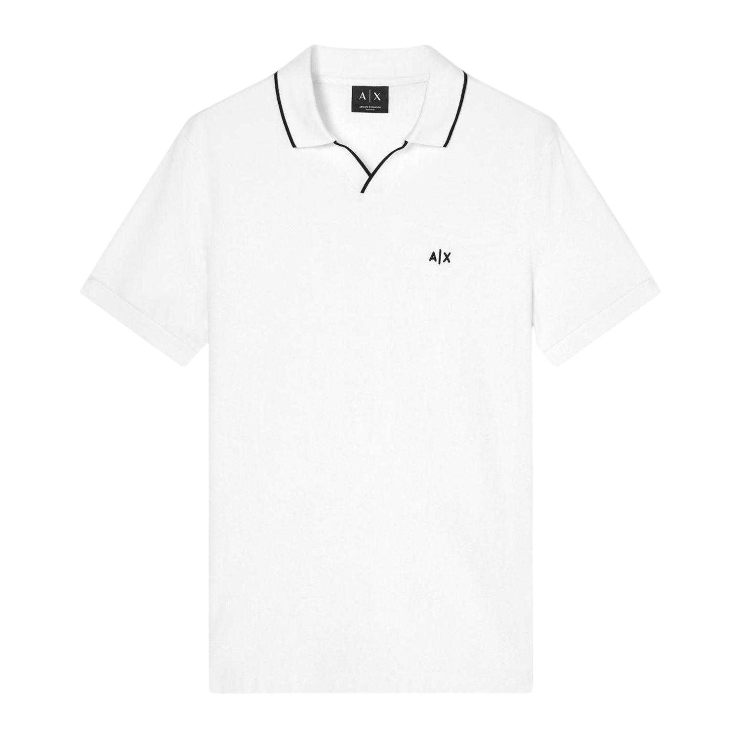 Off White - Front - Armani Exchange Mens Logo Polo Shirt