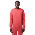 Red - Side - Lacoste Unisex Adult Fleece Crew Neck Sweatshirt