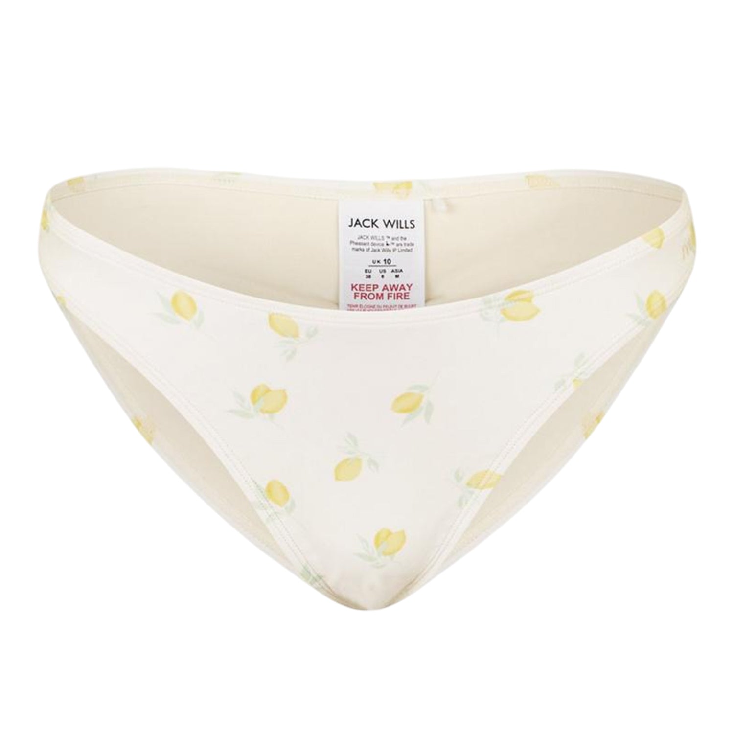 White-Yellow - Front - Jack Wills Womens-Ladies Lemon High Waist Tanga