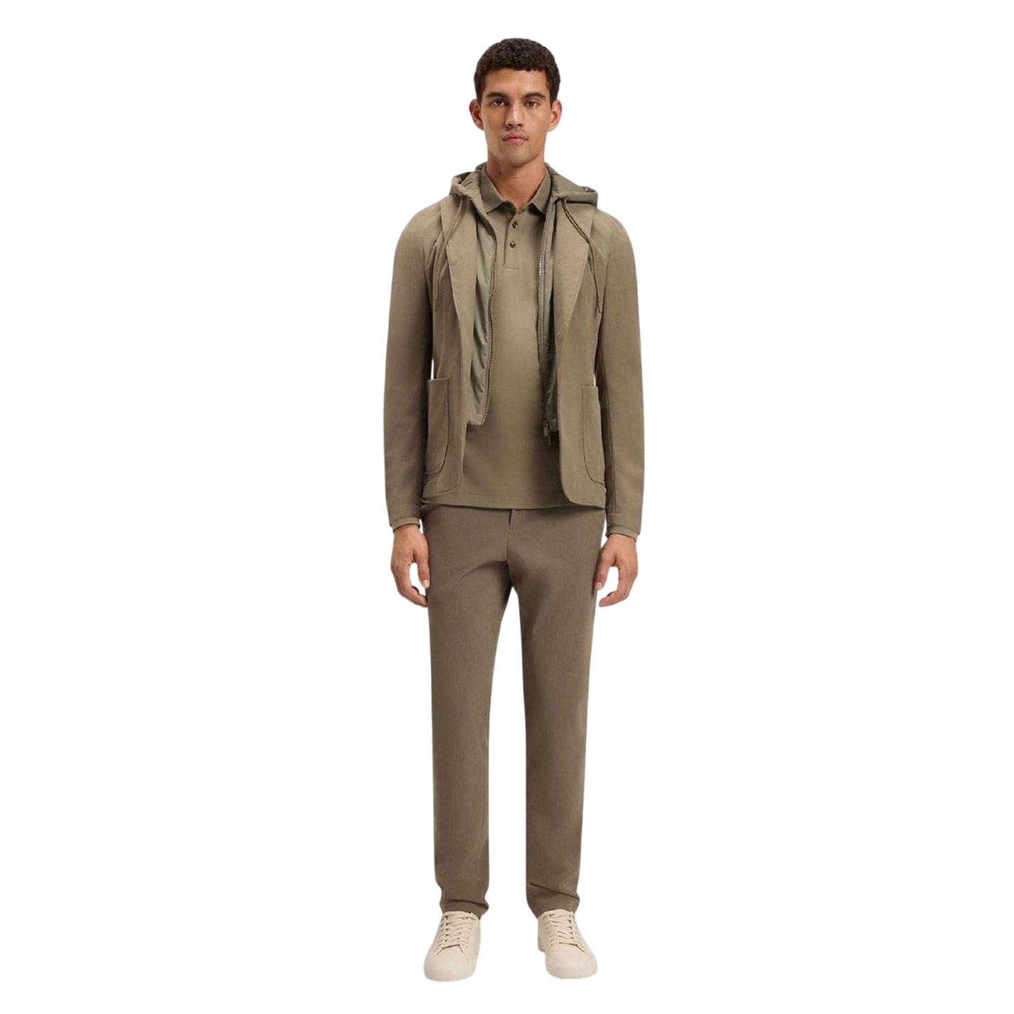 Brown - Side - Boss Mens Pado 30 Cotton Long-Sleeved Polo Shirt
