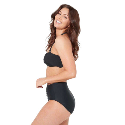 Black - Side - Be You Womens-Ladies Ruched High Waist Bikini Set