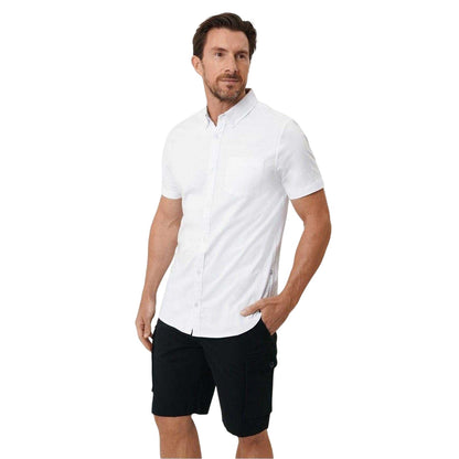 White - Front - Saltwell Mens Oxford Chest Pocket Shirt