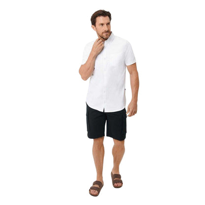 White - Side - Saltwell Mens Oxford Chest Pocket Shirt