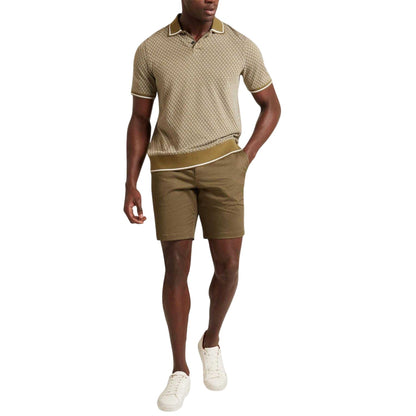 Olive - Lifestyle - Ted Baker Mens Geometric Regular Polo Shirt