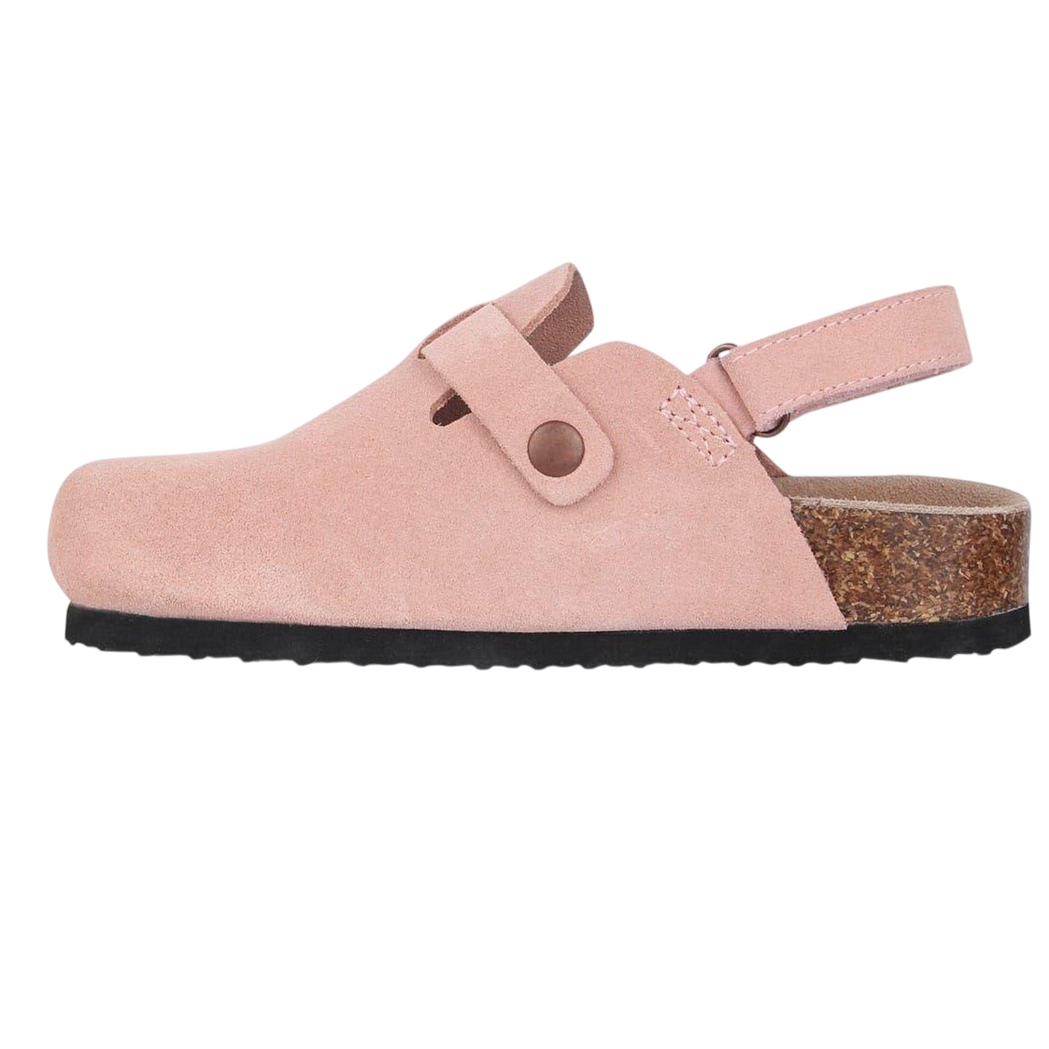 Blush Pink - Side - Jack Wills Childrens-Kids Leather Mule Sandals