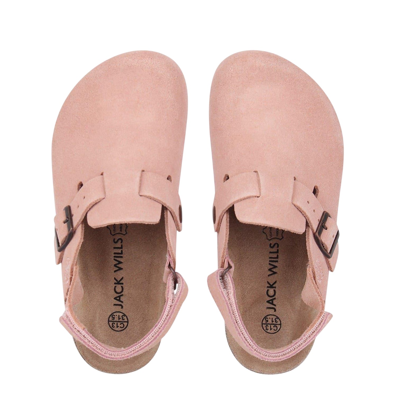 Blush Pink - Lifestyle - Jack Wills Childrens-Kids Leather Mule Sandals
