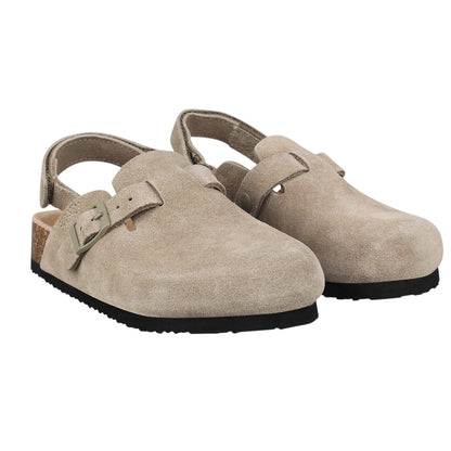 Taupe - Front - Jack Wills Childrens-Kids Leather Mule Sandals