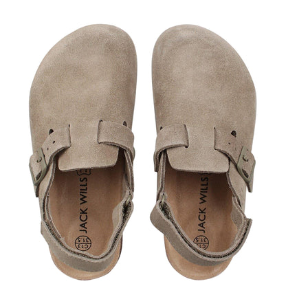 Taupe - Lifestyle - Jack Wills Childrens-Kids Leather Mule Sandals