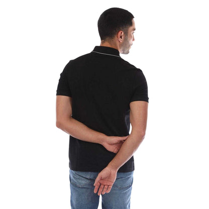 Black - Back - Boss Mens Tonal Logo Slim Short-Sleeved Polo Shirt