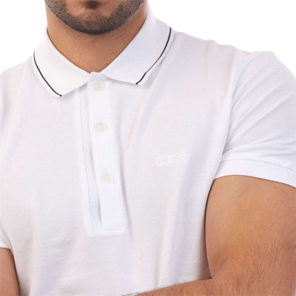 Off White - Lifestyle - Boss Mens Tonal Logo Slim Short-Sleeved Polo Shirt