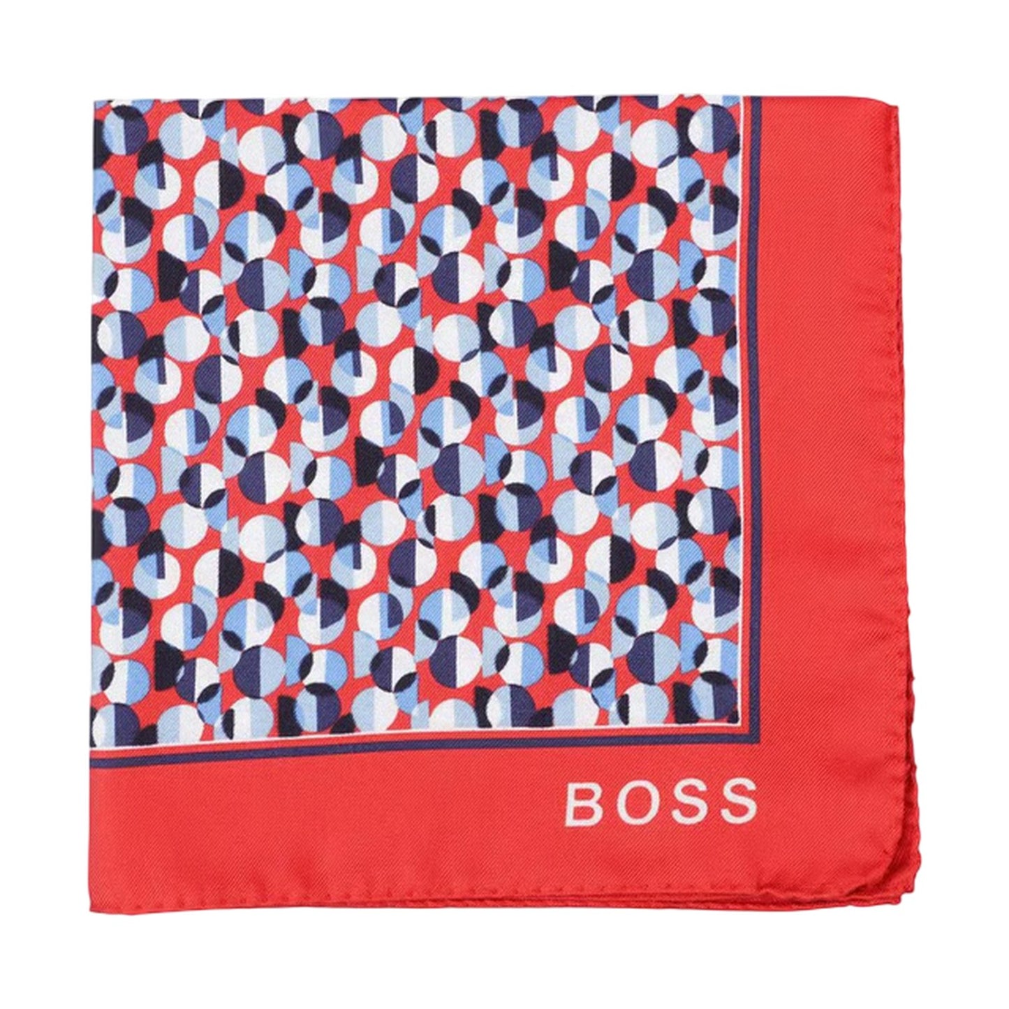 Red - Back - Boss Mens Logo Pocket Square