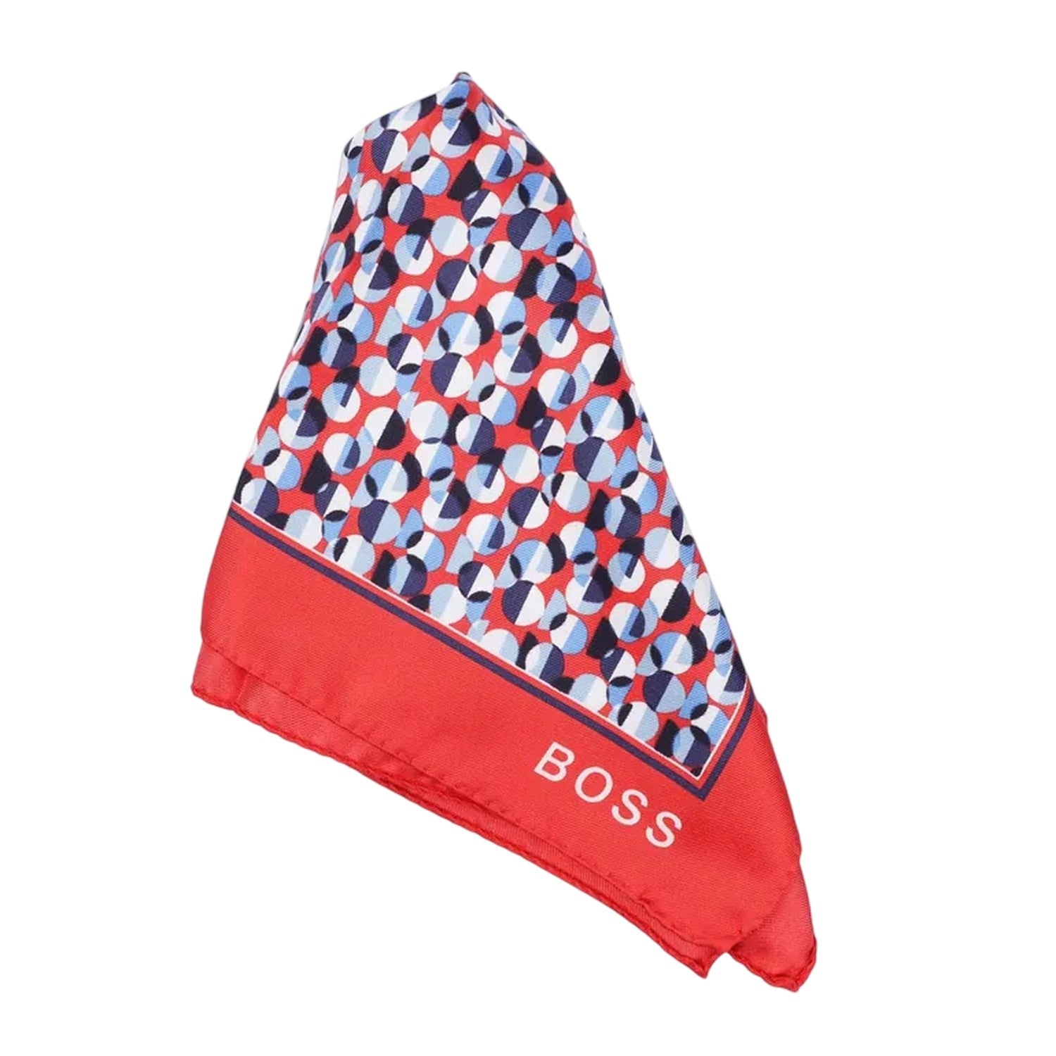 Red - Side - Boss Mens Logo Pocket Square