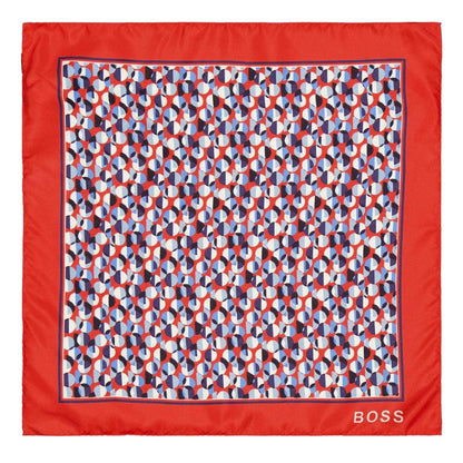 Red - Front - Boss Mens Logo Pocket Square