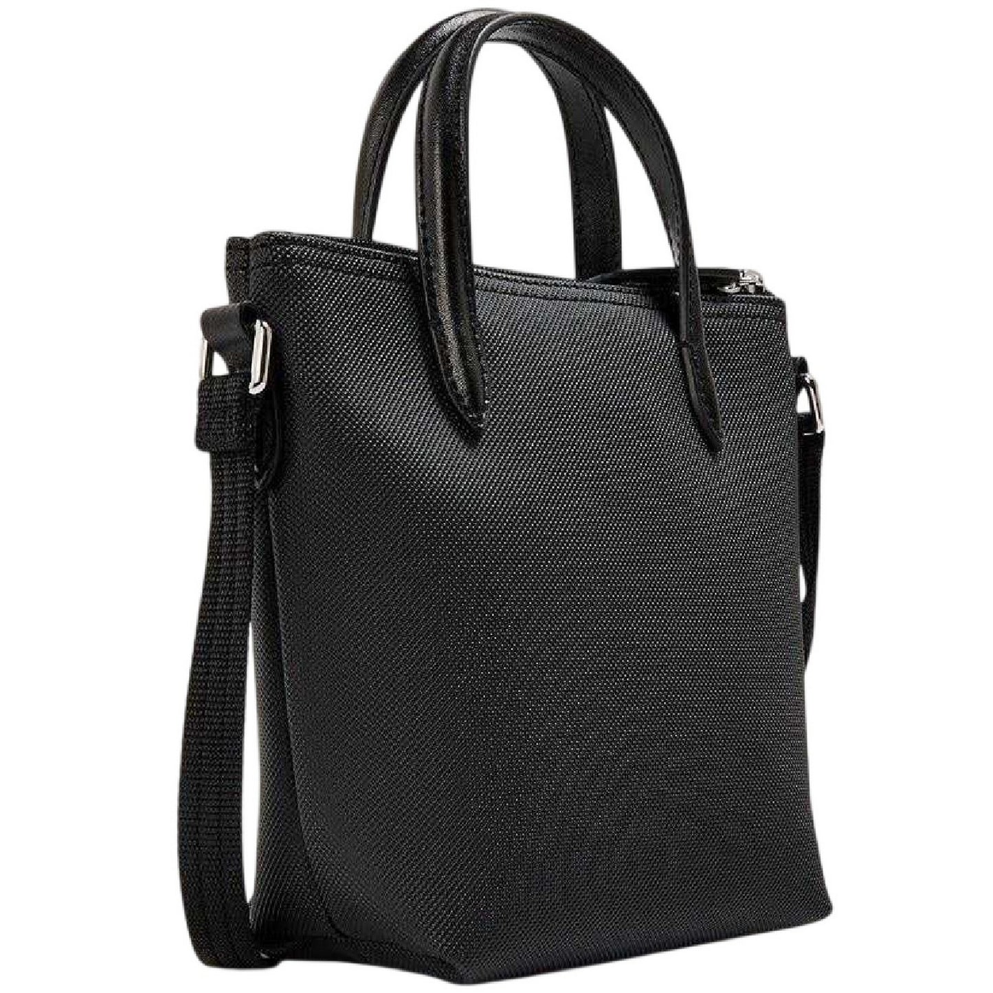 Black - Back - Lacoste Logo Canvas Crossbody Bag