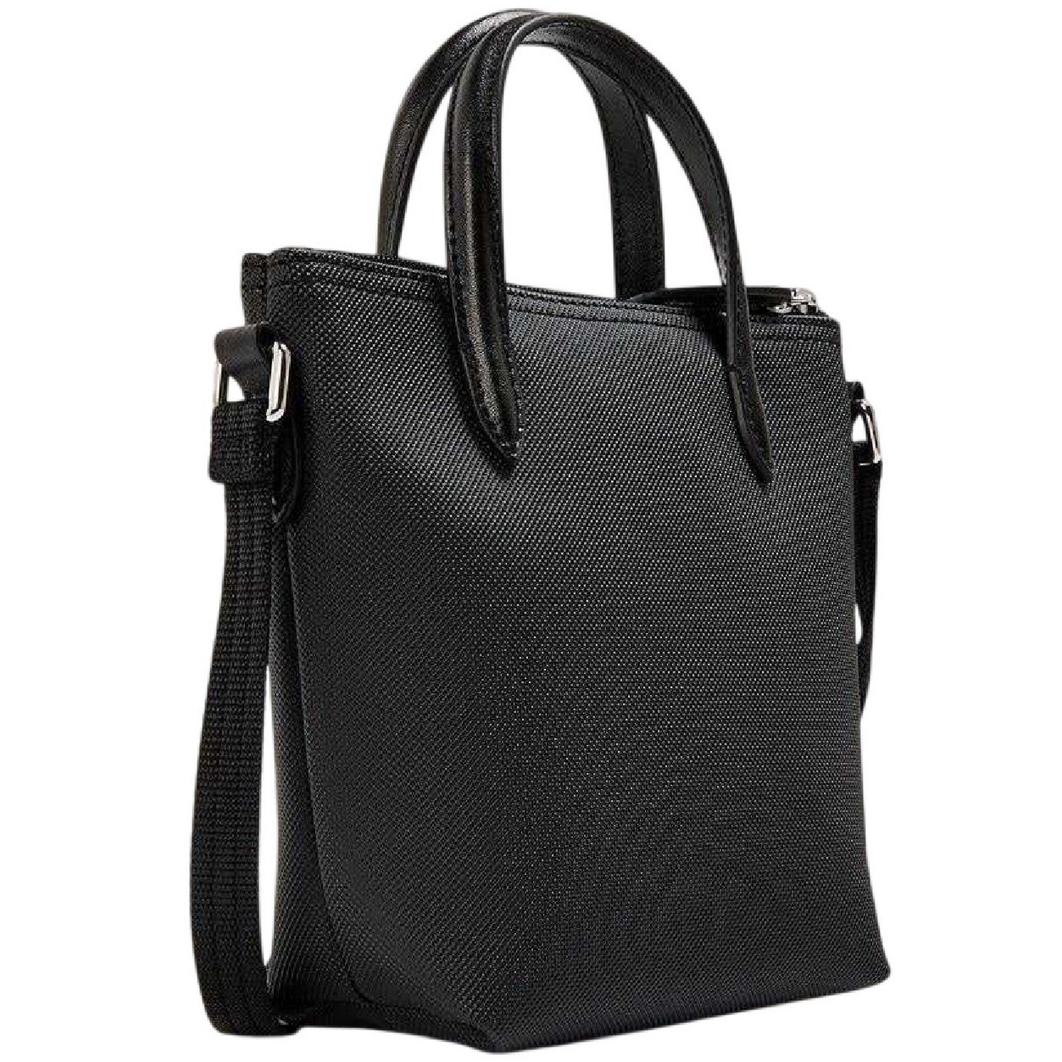 Black - Back - Lacoste Logo Canvas Crossbody Bag