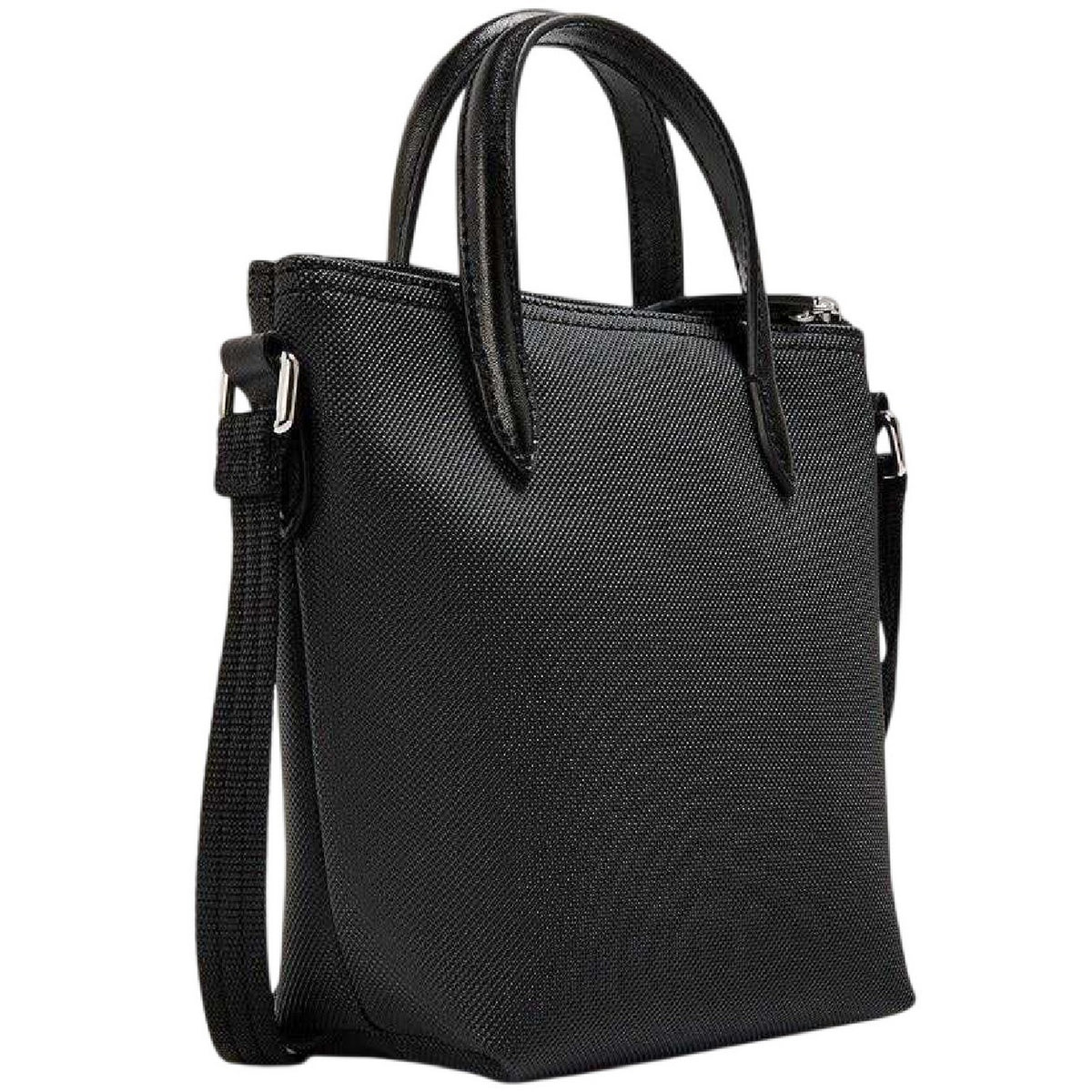 Black - Back - Lacoste Logo Canvas Crossbody Bag