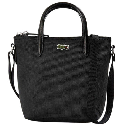 Black - Front - Lacoste Logo Canvas Crossbody Bag