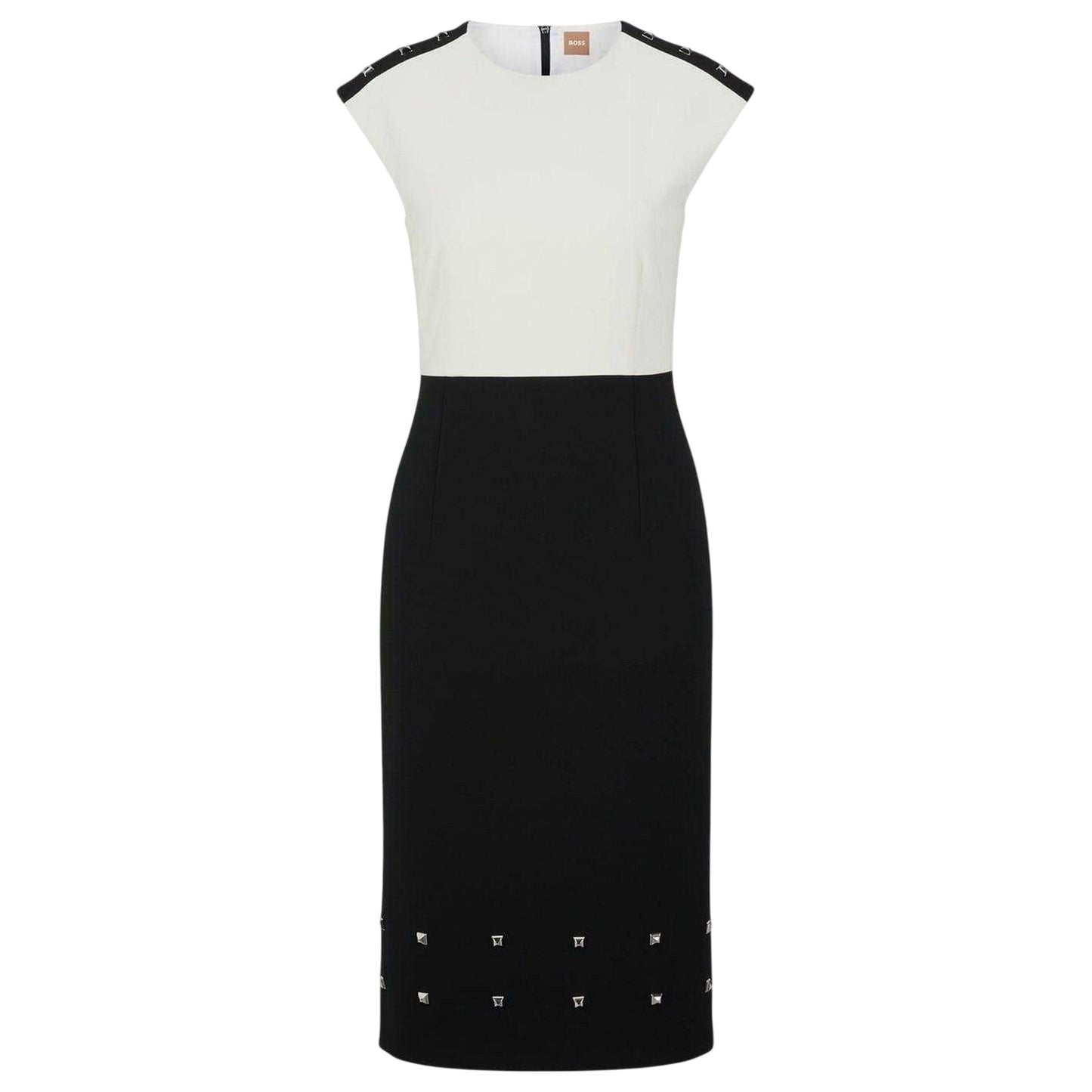 Black - Front - Boss Womens-Ladies Devoka Studded Midi Dress