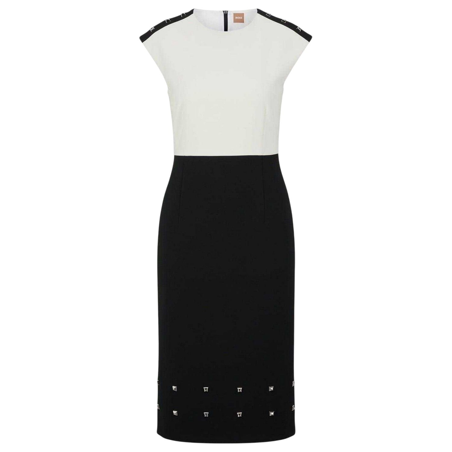 Black - Front - Boss Womens-Ladies Devoka Studded Midi Dress