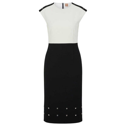 Black - Front - Boss Womens-Ladies Devoka Studded Midi Dress