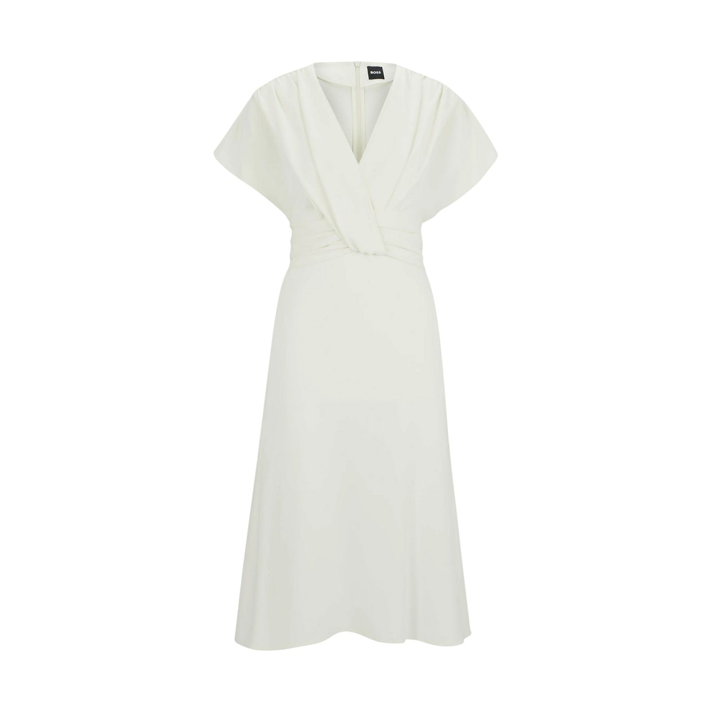 White - Front - Boss Womens-Ladies Debasa2 Satin Wrap Dress