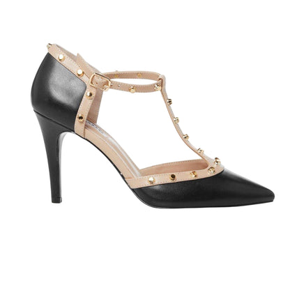 Black - Front - Dune London Womens-Ladies Cliopatra Studded Stiletto Heel Sandals