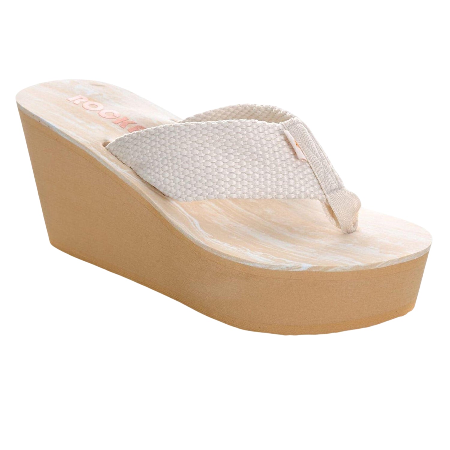 Cream - Front - Rocket Dog Womens-Ladies Diver Wedge Sandals