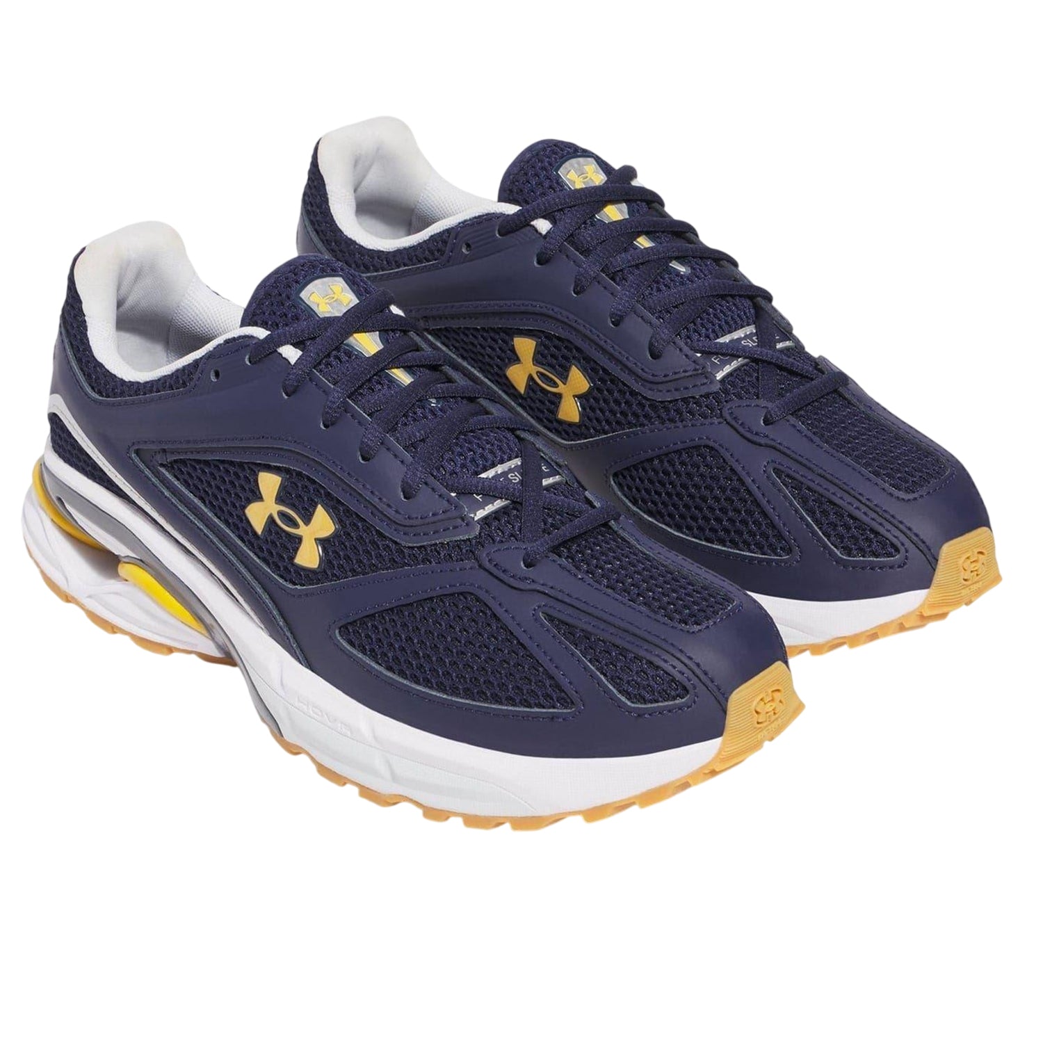 Blue - Side - Under Armour Mens HOVR Apparition Low Cut Shoes