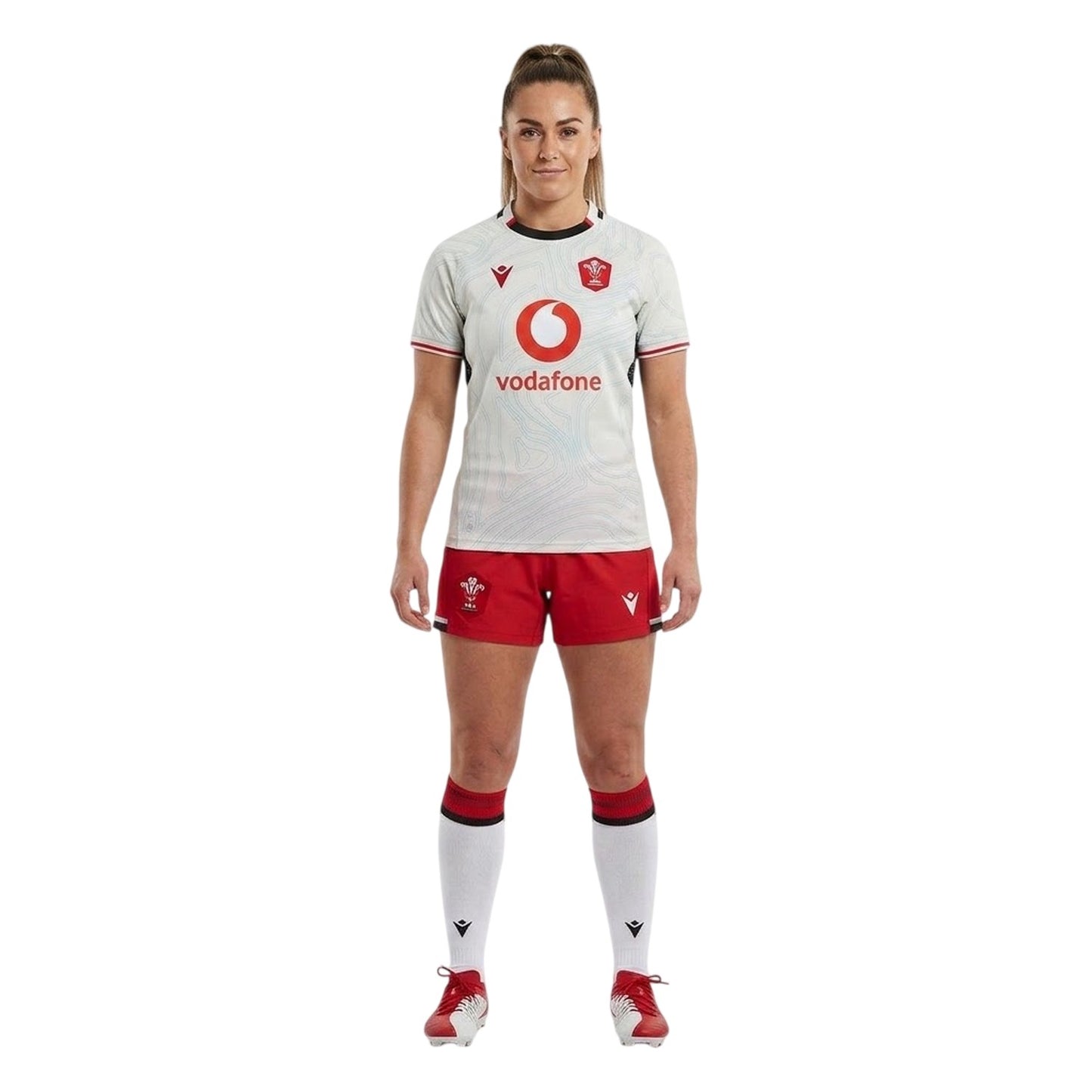Black - Lifestyle - Macron Womens-Ladies 25-26 Wales RU Rugby Shirt