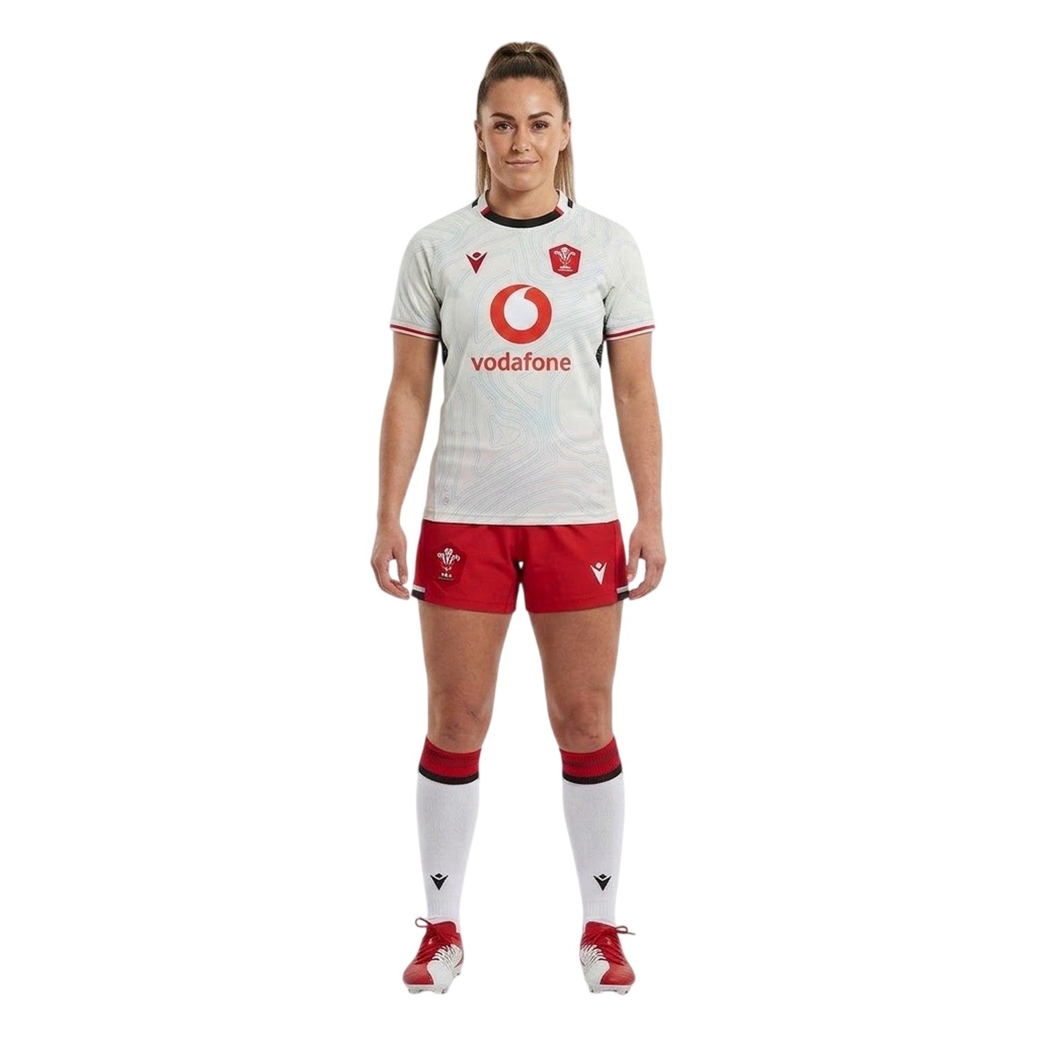 Black - Lifestyle - Macron Womens-Ladies 25-26 Wales RU Rugby Shirt