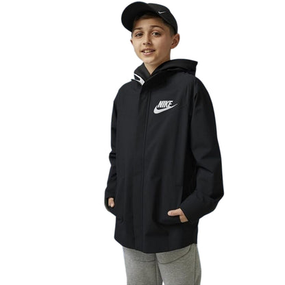 Black - Side - Nike Childrens-Kids Swoosh Cap