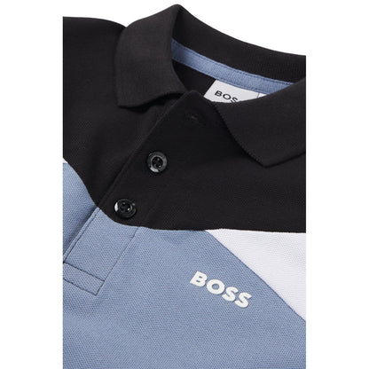 Medium Grey - Side - Boss Boys Short-Sleeved Polo Shirt