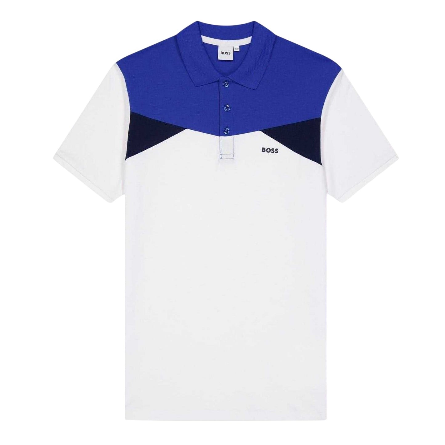 White - Front - Boss Boys Short-Sleeved Polo Shirt