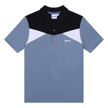 Medium Grey - Front - Boss Boys Short-Sleeved Polo Shirt