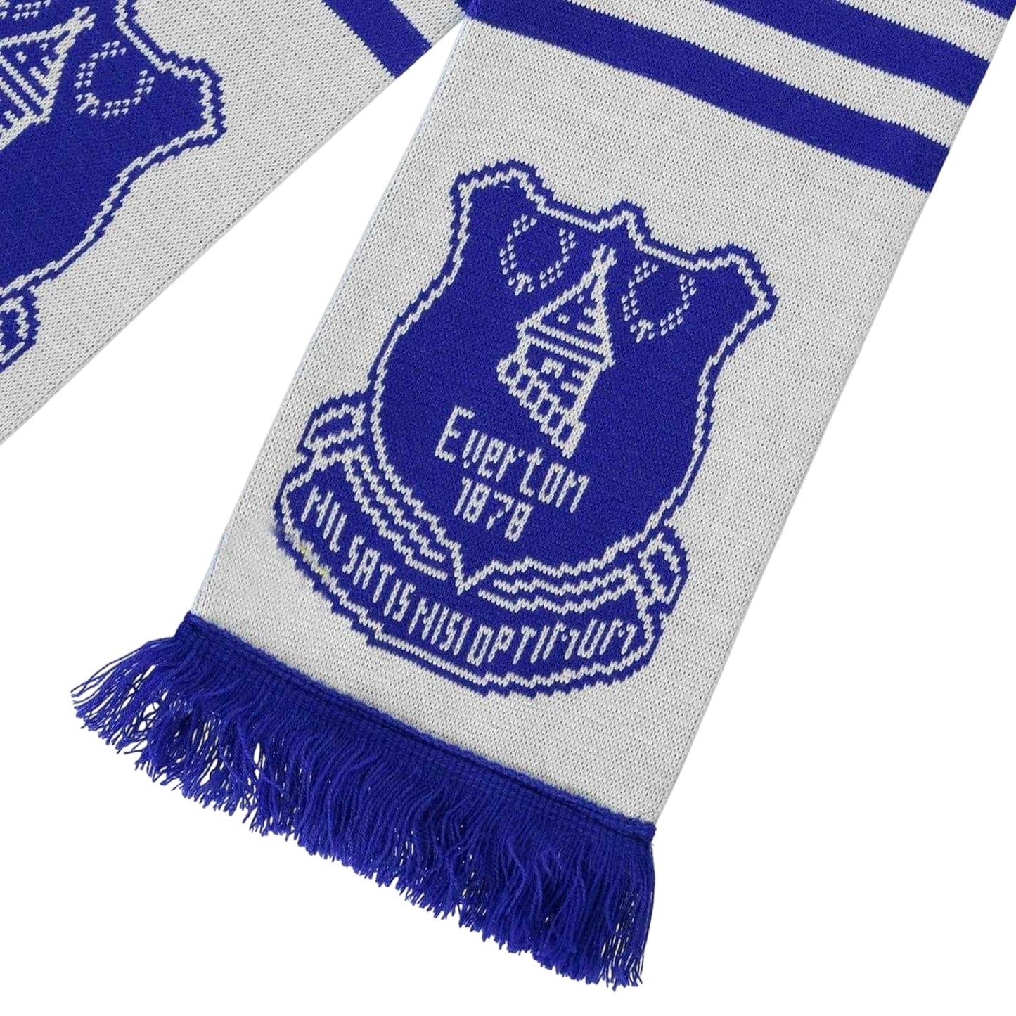 Blue - Side - Everton FC Striped Tassel Football Scarf