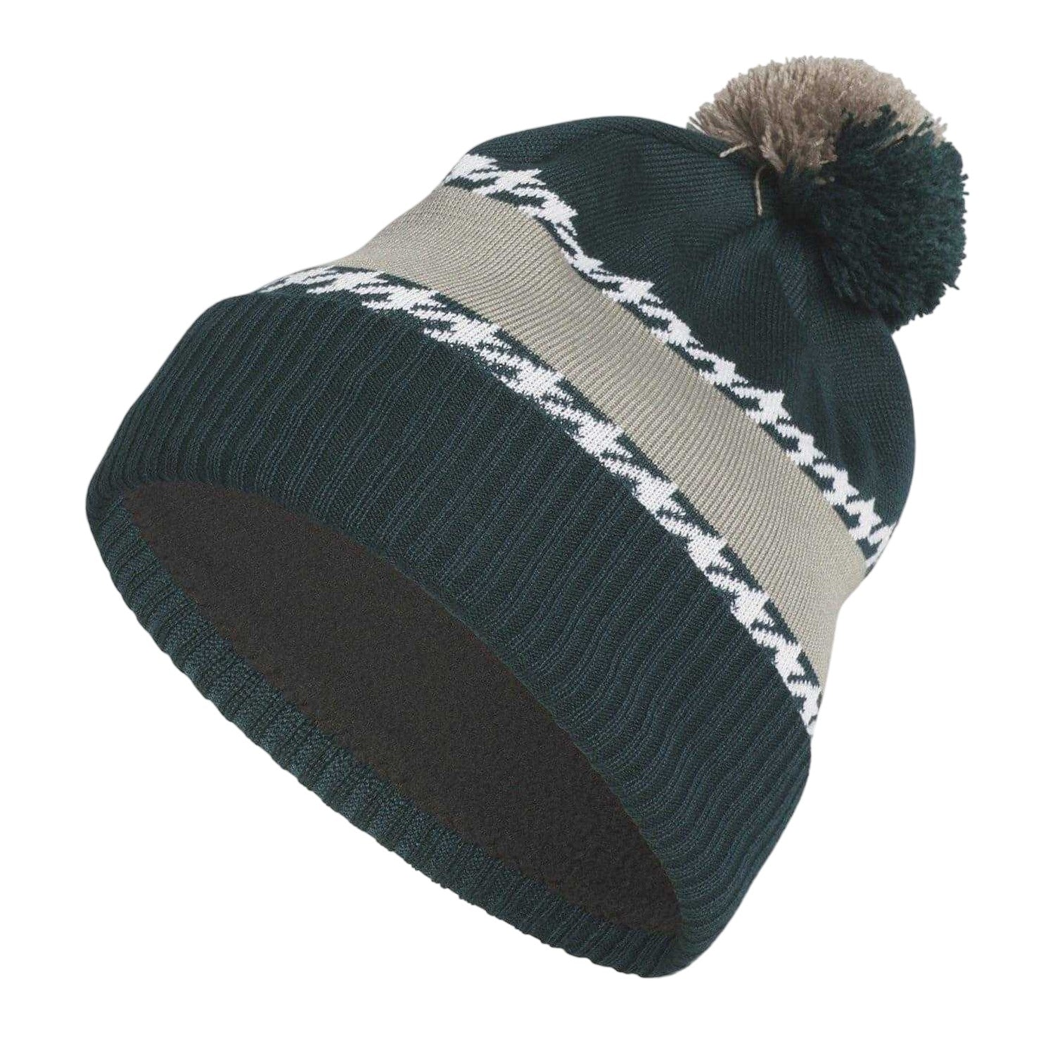 Aurora Green-Ivy - Front - Adidas Lettering Cold.Rdy Bobble Hat