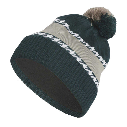 Aurora Green-Ivy - Front - Adidas Lettering Cold.Rdy Bobble Hat